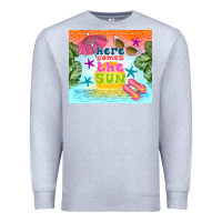 Heather Grey here comes the sun Premium Sweatshirt - TumblerDesignByShophia