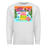 Oatmeal Heather here comes the sun Premium Sweatshirt - TumblerDesignByShophia