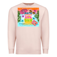 Pale Pink here comes the sun Premium Sweatshirt - TumblerDesignByShophia