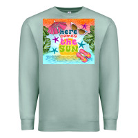 Seafoam here comes the sun Premium Sweatshirt - TumblerDesignByShophia