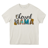 Cream blessed mama Heavy Core Tee - CowhideDigitalArt