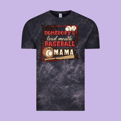 Somebody's Loud Mouth Baseball Mama Vintage Tee Designed By Maliassmallbusiness
