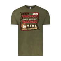 Vintage Olive somebody's loud mouth baseball mama Vintage Tee - MaliasSmallBusiness