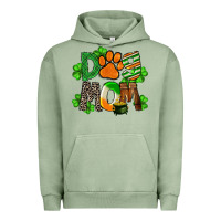 Pigment Oil Green St. Patricks Dog Mom Urban Hoodie - FaDigitalArtStudio