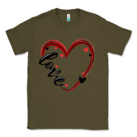 Army Green valentines day heart Classic Tee - MaliasSmallBusiness
