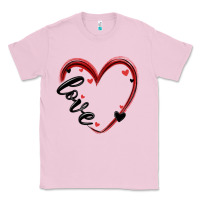 Bubblegum Pink valentines day heart Classic Tee - MaliasSmallBusiness