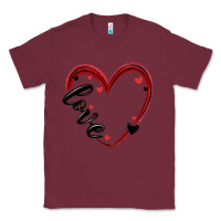 Burgundy valentines day heart Classic Tee - MaliasSmallBusiness