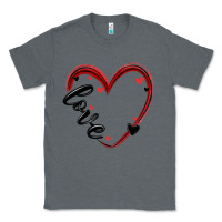 Charcoal Heather valentines day heart Classic Tee - MaliasSmallBusiness
