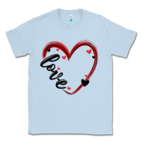 Dusty Blue valentines day heart Classic Tee - MaliasSmallBusiness