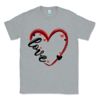 Heather Grey valentines day heart Classic Tee - MaliasSmallBusiness