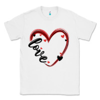 White valentines day heart Classic Tee - MaliasSmallBusiness