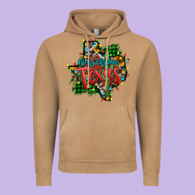 Western Desert Christmas Texas Map Vintage Hoodie Designed By Jasminsmagicworld