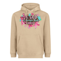 Mushroom My god is stronger than Cancer Awareness Heavyweight Hoodie - HowdyJamesFarm