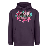 Plum My god is stronger than Cancer Awareness Heavyweight Hoodie - HowdyJamesFarm