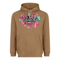 Toasted Coconut My god is stronger than Cancer Awareness Heavyweight Hoodie - HowdyJamesFarm