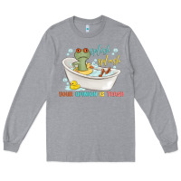Heather Grey splash splash your opinion is trash Long Sleeve Tee - MaliasSmallBusiness