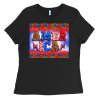 Black america thunderbolt Ladies Tee - HRA Design Shop