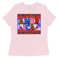 Bubblegum Pink america thunderbolt Ladies Tee - HRA Design Shop