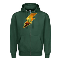 Sports Green Cactus Sunset Lightning Zipper Hoodie - Bettercallsaul