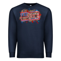 Navy America Premium Sweatshirt - HowdyJamesFarm