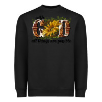 Black with god all things are possible Heavyweight Sweatshirt - NancyCooperArtShop