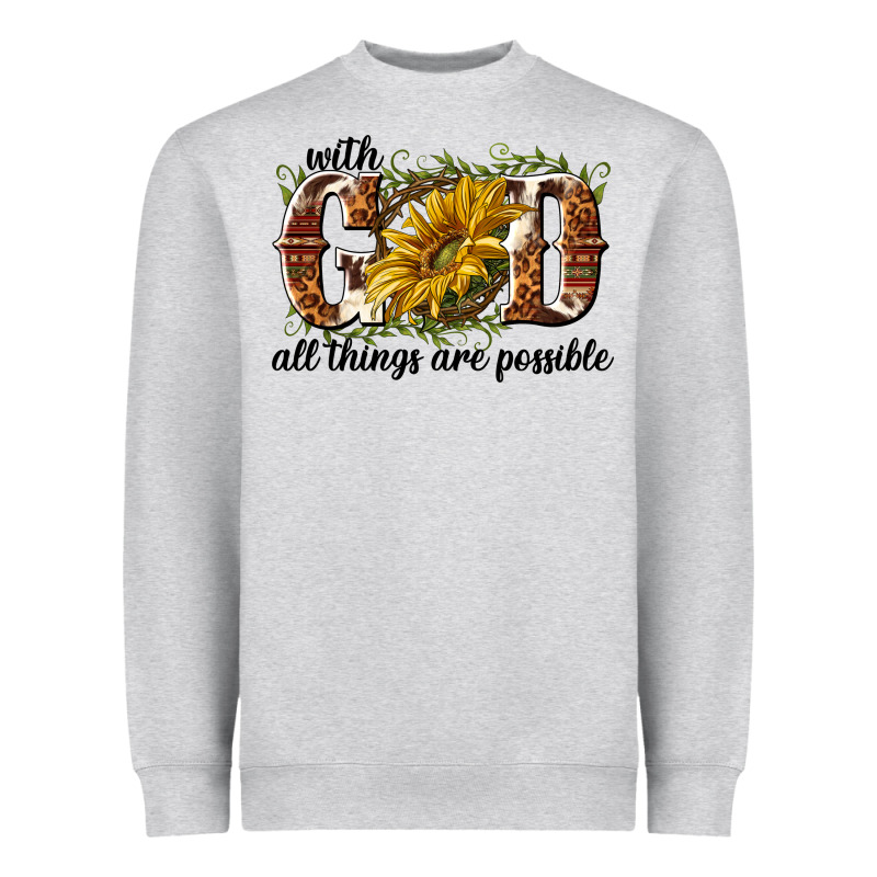 With God All Things Are Possible Heavyweight Sweatshirt by NancyCooperArtShop | Teevron