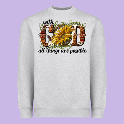 With God All Things Are Possible Heavyweight Sweatshirt Designed By Nancycooperartshop