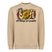 Mushroom with god all things are possible Heavyweight Sweatshirt - NancyCooperArtShop
