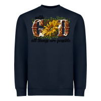 Navy with god all things are possible Heavyweight Sweatshirt - NancyCooperArtShop