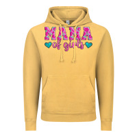 Mama Of Girls Floral Pattern Turquoise Heart Vintage Hoodie | Teevron
