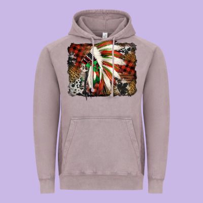 Indian Headdress Christmas Vintage Hoodie Designed By Jasminsmagicworld