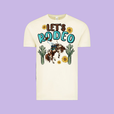 Let's Rodeo Vintage Tee Designed By Maliassmallbusiness