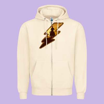 Cowboy Sunset Lightning Zipper Hoodie Designed By Bettercallsaul