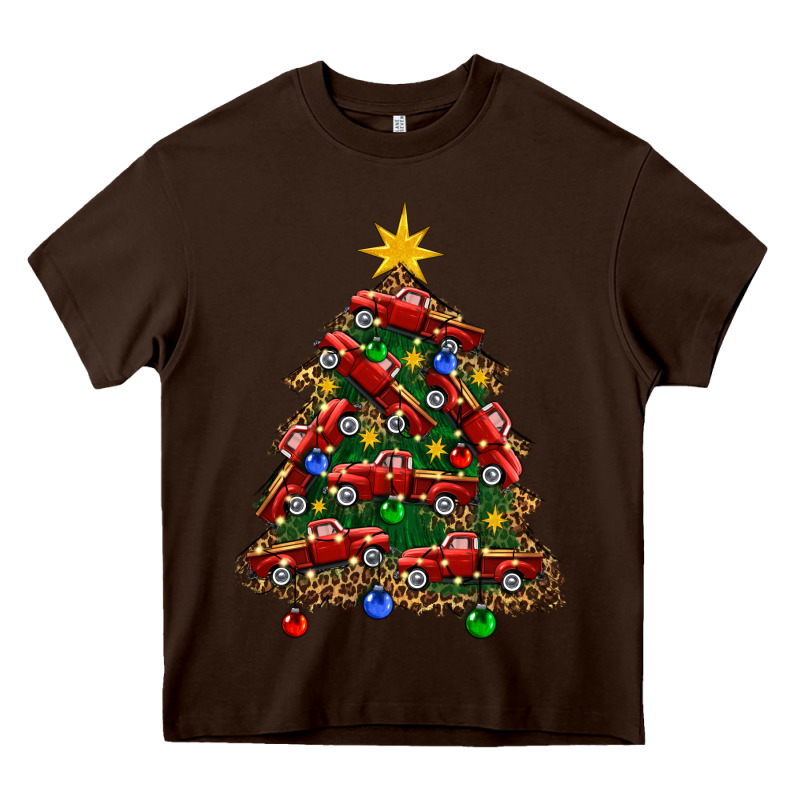 Christmas Truck Tree Heavy Core Tee by FaDigitalArtStudio | Teevron
