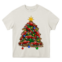 Cream christmas truck tree Heavy Core Tee - FaDigitalArtStudio
