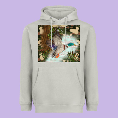 Duck Hunting Heavyweight Hoodie Designed By Tumblerdesignbyshophia