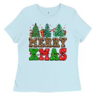 Baby Blue merry xmas Ladies Tee - FaDigitalArtStudio