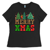 Black merry xmas Ladies Tee - FaDigitalArtStudio