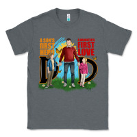 Charcoal Heather a sons first hero a daughters first love Classic Tee - JahusDesignShop