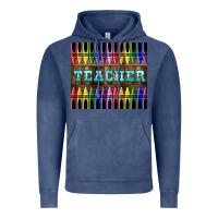 Vintage Denim Teacher Crayons Vintage Hoodie - LillyAllenDesigns