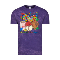 Cloud Purple take me out to the ballgame  autism baseball Vintage Tee - MaliasSmallBusiness