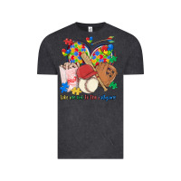 Vintage Black take me out to the ballgame  autism baseball Vintage Tee - MaliasSmallBusiness