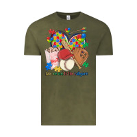 Vintage Olive take me out to the ballgame  autism baseball Vintage Tee - MaliasSmallBusiness