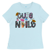Baby Blue cute nails Ladies Tee - CowhideDigitalArt