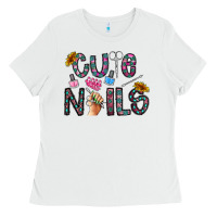 White cute nails Ladies Tee - CowhideDigitalArt