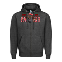 Charcoal Heather valentine's day mini black highland calf Zipper Hoodie - RanaPortraitStore
