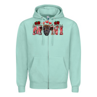 Seafoam valentine's day mini black highland calf Zipper Hoodie - RanaPortraitStore