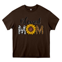 Chocolate Brown blessed mom Heavy Core Tee - CowhideDigitalArt