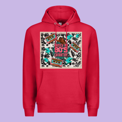 Raised 90's Country Premium Hoodie Designed By Tumblerdesignbyshophia