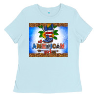 Baby Blue all American girl Ladies Tee - HRA Design Shop